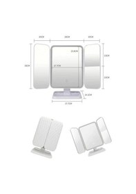 Resim Valkyrie Işıklı Makyaj Aynası 3 Panelli, 180 Dönebilen, 3 Renk Led, Dokunmatik, Type-c Şarjlı Beyaz 