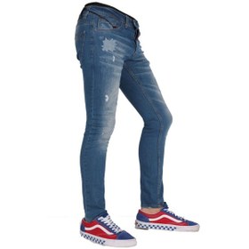 Resim Erkek Denim Elastik Jeans Mavi Kot Pantolon Mavi 