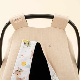 Resim Puset Örtüsü - Çift Taraflı - Kumsal Beji Muslin - Ceylan 