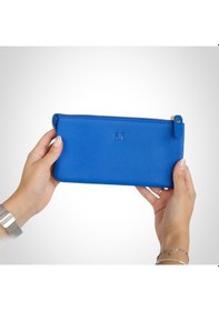 Resim Mft Leather Hakiki Deri Kadın Cüzdan Çanta Almeda 5463 Flother Mat Saks Mavi 