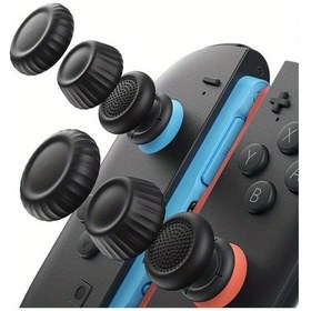 Resim Gaojunshop01 Jsaux Nintendo Switch 2 2025 Ve Switch Ergonomik Oyun Çubuk Kapakları Siyah 6 Adet 
