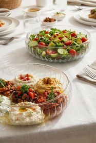 Resim Selen Concept El Yapımı Orta Boy Cam Salata Kasesi 2'li 