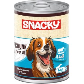 Resim Snacky Parça Etli Kuzulu Yetişkin Köpek Konserve 400 Gr 