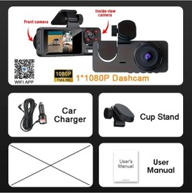 Resim 2/3 Kanal 4k Araç Kamerası Araba Dvr'ı Wıfı Video Kaydedici Ön Ve İç Arka 32g 1080p-2cameras 