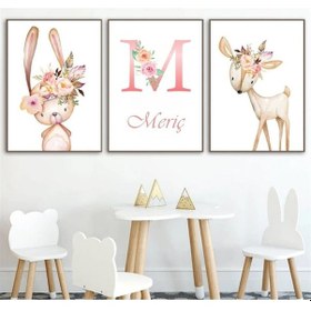 Resim Kişiye Özel Çocuk Odası İçin 3 Lü Duvar Posteri- Çerçevesiz - 29 X 42 