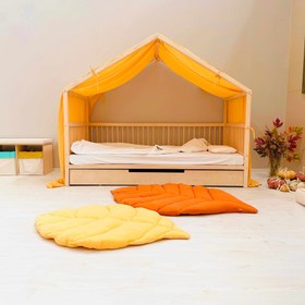 Resim Woodland Montessori House Floor Bed with Trundle Bed - US Twin / Option 14 