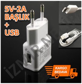 Resim Samsung Lg S5 Uyumlu 5 Volt 2 Amper 2Li Şarj Seti Şarj Şarz 
