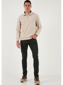 Resim Buratti Streç Pamuklu Slim Fit Normal Bel Dar Paça Jeans Erkek Kot Pantolon 1115C24Napoli Nefti 