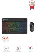 Resim Torima TMK-09 Siyah Şarj Edilebilir RGB Işıklı Kablosuz Klavye Mouse Seti 