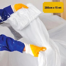 Resim Ollevra Boya Badana Eşya Koruma Hışır Örtüsü 280CM x 15 mt Yapışkanlı Hışır Örtü 