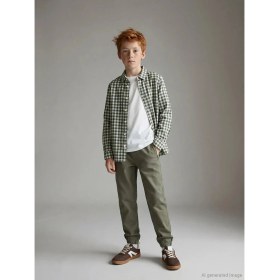 Resim LC Waikiki Lcw Kids Haki Loose Fit Erkek Çocuk Jogger Pantolon 