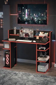 Resim Yurudesign Vader Oyuncu Masası Gaming Çalışma Masası Siyah-Kırmızı VR1-BK 