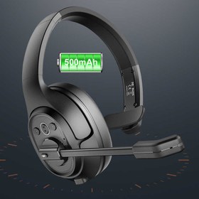 Resim Eksa H1 Mikrofonlu Ayarlanabilir Başlıklı Kulak Üstü Gürültü Önleyici Mono Bluetooth Kulaklık - Siyah 
