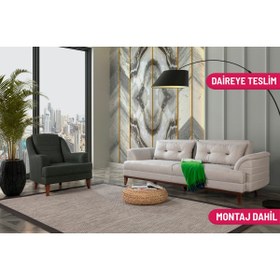 Resim Perla Sofa Madrid Koltuk Takımı Keten Krem 