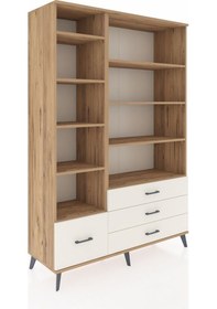 Resim Hyperion Dolap 9 Raflı 4 Çekmeceli 132x44x195 Çam-çam/aytaşı Atlas Çam/aytası - Atlas Çam 