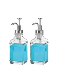 Resim 2 Li Cam Sıvı Sabun Ve Losyon Etiketli Gümüş Tıpalı Deterjan Şişesi Sabunluk 500 Ml - 2112020-s C1-1-289 Siyah 