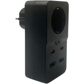 Resim River World 2 Usb 2 Type-c Girişli Ve 1 Priz Girişli Termal Akım Korumalı Isıya Dayanıklı Priz 