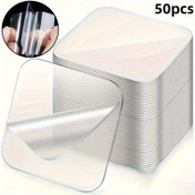 Resim Ev Ofis Dekoru için Kalıntısız Çıkarılabilir Güçlü Yapışkanlı İki Taraflı Nano Şeffaf Duvar Stickerları - Cam, Ahşap, Metal, Plastik İçin 50 Yaprak, Vinil Etiketler 