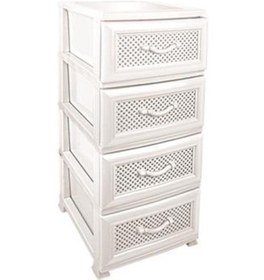 Resim Omnipazar Srl-4001 Delikli Plastik Komidin Mutfak Sebzelik 4 Katlı Beyaz 