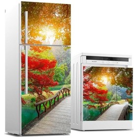 Resim Buzdolabı Ve Bulaşık Makinası Beyaz Eşya Sticker Kaplama Köprü Ağ 