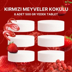 Resim 3 Adet 2X500 gr Nem Alıcı Rutubet ve Küf Önleyici Yedek Tablet Kırmızı Meyve 