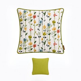 Resim İris Premium Keten Kırlent Kılıfı 45x45 cm - 45x45 cm / İç Yastık Dahil / Yeşil 