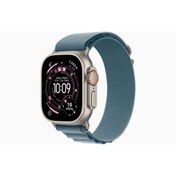 Resim Apple Watch Ultra 3 GPS + Cellular, 49 mm Natürel Titanyum Kasa ve Açık Mavi Alpine Loop - Orta Boy 