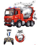 Resim giffy Uzaktan Kumandalı Beton Mikseri İş Makinası Full Fonksiyon Sesli Işıklı Şarjlı Mikser 360 Derece Tur 