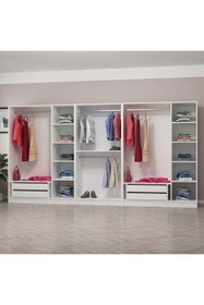 Resim Minar Kale 210cm 8 Bolme 4 Cek Gıyınme Dlp Beyaz 