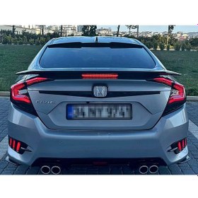 Resim Honda Civic Fc5 Anatomik Kulaklı Spoiler - 2016 - 2021 Boyasız Fiberglass 
