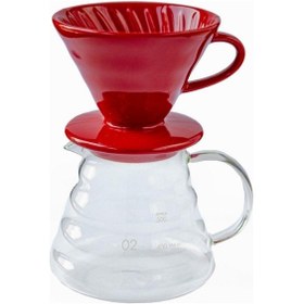 Resim Hario V60 02 Kahve Demleme Seti Kırmızı 