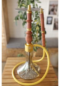 Resim Alfeshisha Ottoman Ahşap Gold Nargile 