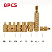 Resim 8 Adet Pirinç Dişli Bıçak, Sıcak Ayarlı Lehimleme Demiri Fiş Seti - 3D Isı İletimi, M2, M2.5, M3, M4, M5, M6, M8 Bağlantı Parçaları 