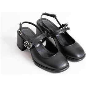 Resim Faye Siyah Cilt Kadın Topuklu Ayakkabı Siyah Cilt 