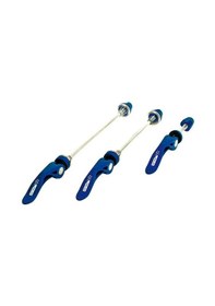 Resim Xlc Quick Release 3'lü Set Qr Bisiklet Ön Arka Teker Mandalı Ve Sele Kelepçesi Seti Mavi 