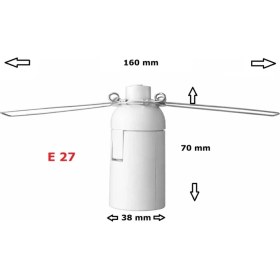 Resim Conana E27 Duylu 2 Metre Arapuarlı (Aç Kapat Anahtar) Yaylı Duy (2x0,50) (Beyaz) 65W 