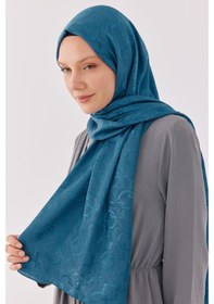 Resim Mirsoy Scarf Daka Desen Parlak Jakar Şal - Mavi Mavi 