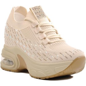 Resim Guja 25Y300-20 Z Bej Kadın Taşlı Sneaker 