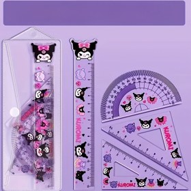 Resim 4 adet Sanrio Cetvel Seti: 15.01 cm Şeffaf Çok Ölçekli Araç, hello kitty, Kuromi ve Arkadaşları için Dayanıklı Plastik Cetvel - Okul ve Ofis için Mükemmel 