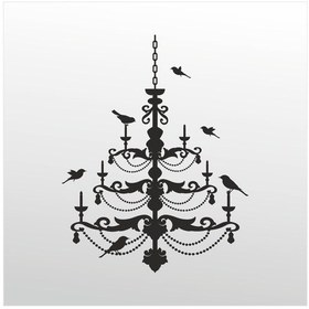 Resim Folyo Sticker Kuş Deseni Adkpquy748 40cm Uzunluk Siyah 