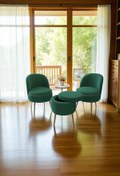 Resim Zinnet Design Bella Oturma Takımı–İkili Koltuk, İki Adet Berjer ve Bir Adet Sandıklı Puf, Ofis & Salon Kullanımı 