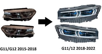 Resim Bmw 7 Serisi G11g12 Makyajlı Kasa DÖnüşüm Lazer Far Seti 2018 Sonrası Uyumlu 