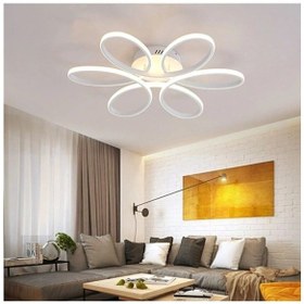 Resim Sedef Beyaz Yatak Odası Salon Gün Işığı Ve Beyaz Led Avize Beyaz 