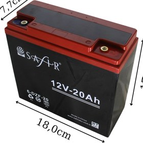Resim SAFİR Jel Akü 12 V - 20 Ah 6'lı Set Elektrikli Scooter Aküsü 