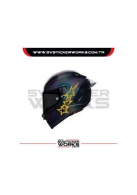 Resim Stars Yıldız Sticker Kask Sticker Kasklar Uyumlu Tek Yön 1 Adet Altın 