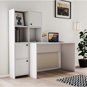 Resim Mezza 1990 Silence Kitaplıklı Çalışma Masası Takımı Beyaz 