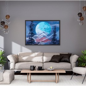 Resim SANAT Mevsim Kış Sayılarla Boyama & Hobi Seti - Fırça Boya Duvara Asma Aparatı Dahil 40x50 Tablo, Doğa 