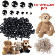 Resim Amigurumi için 50/200/150/100 adet Güvenlik Gözleri, Yıkama için Bezli Dolgu Tığ Gözleri, El Yapımı Bebek Gözleri ve Burunları, Ayıcık, Tığ Oyuncak, Dolgu Bebek ve Peluş Hayvanlar için (Çeşitli Boyutlar) 