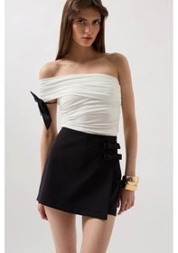 Resim Defymoda Fiyonk Detay Mini Etek Siyah 