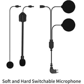 Resim Mikrofonlu Motosiklet Kaskı Kulaklığı Tam/Yarım Yüz Kaskları için 2'si 1 Arada İntercom Kulaklık Seti Typce 